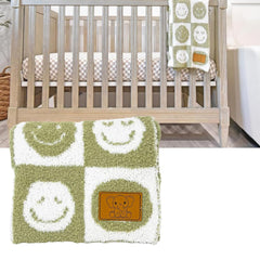 Leaps + Legends USA checkered smiley blanket cover for crib or stroller snuggles