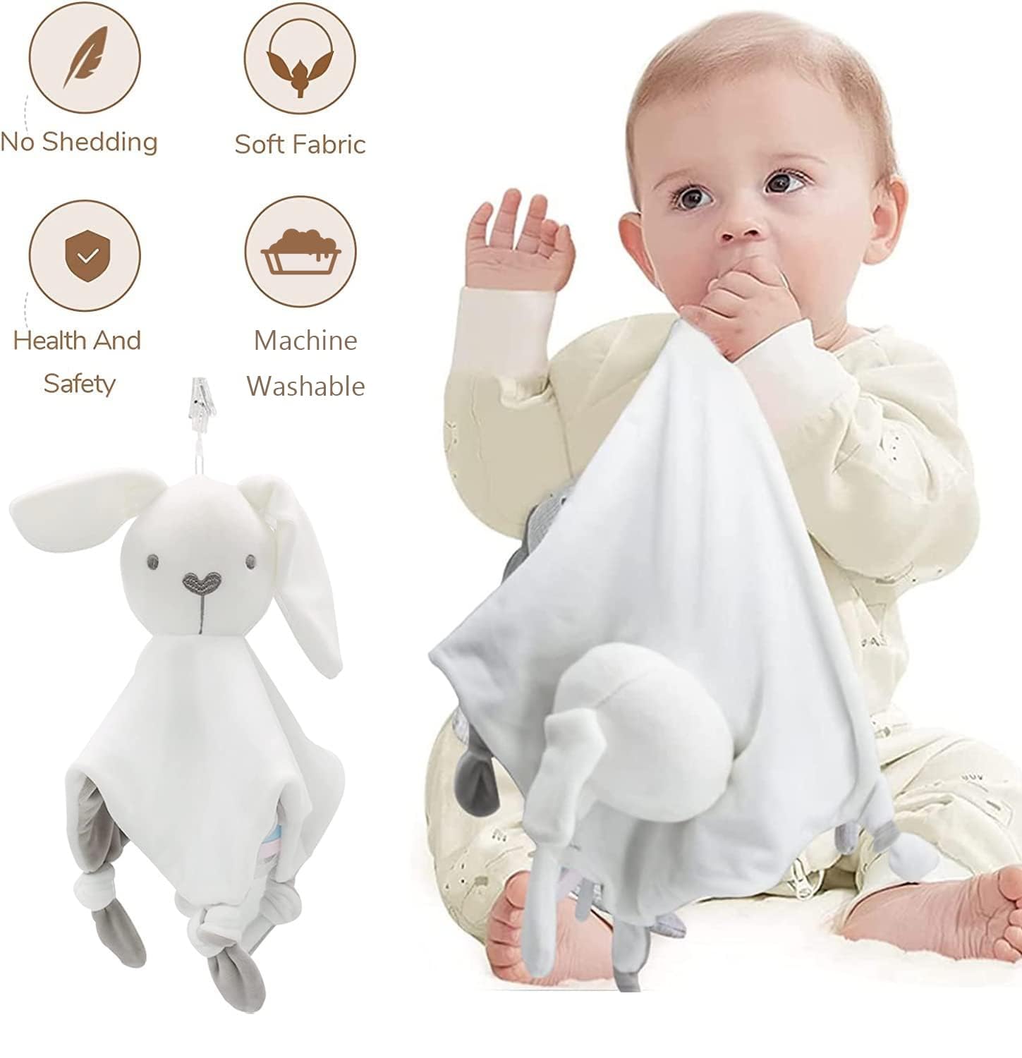 LEBOCADO soft security blanket features plush fabric for gentle cuddles.