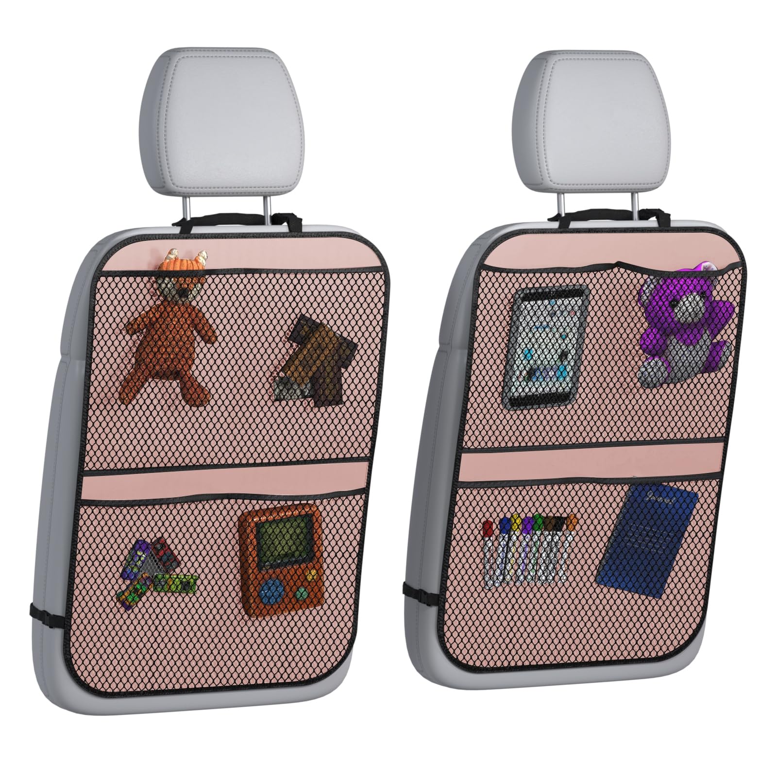 Lebogner back seat cover for kids in pink protects upholstery from dirt and spills