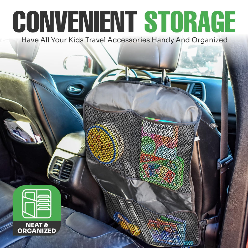 Lebogner Kick Mats Grey 4-Pocket in use by kids, easy-access storage for essentials.