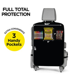 Lebogner three-pocket storage organizes toys, wipes, and snacks.