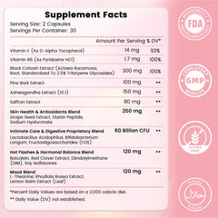 LeCozz menopause capsules close-up highlighting the probiotic formula for daily wellness.