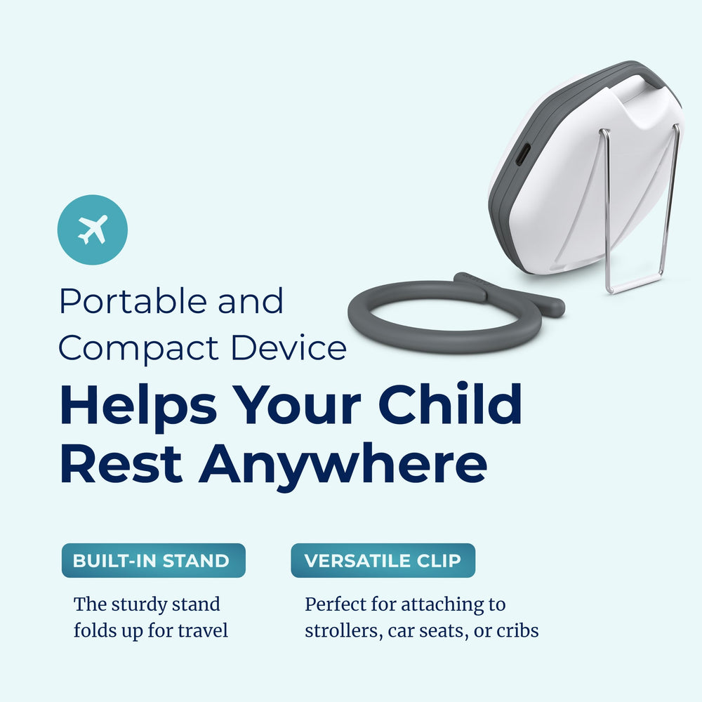 LectroFan Alpha in a car seat creates a calmer ride.