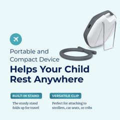 LectroFan Alpha in a car seat creates a calmer ride.