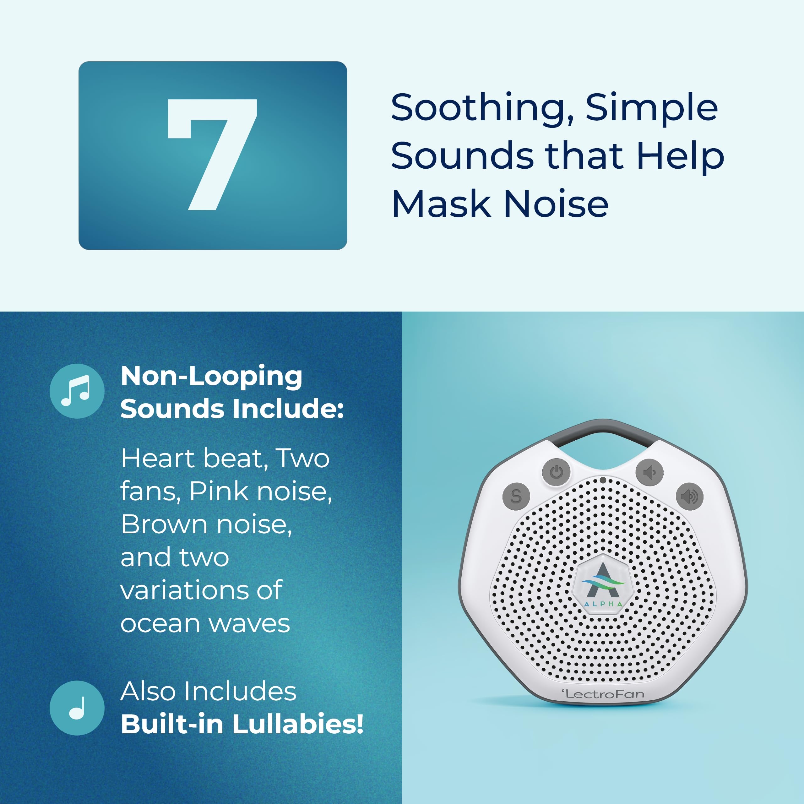LectroFan Alpha attached to a stroller provides portable soothing sound.