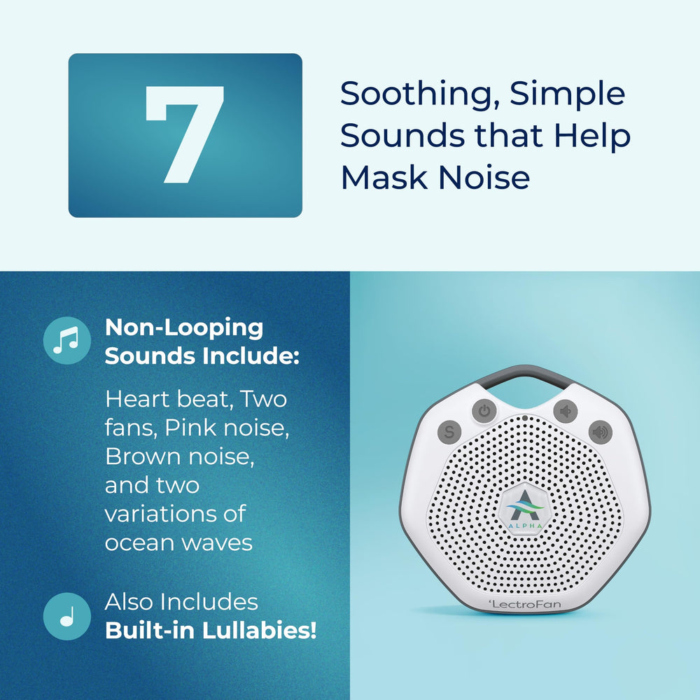 LectroFan Alpha attached to a stroller provides portable soothing sound.