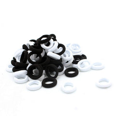 LEDUODO 100pcs baby hair ties package view showing gentle, non-damaging elastic