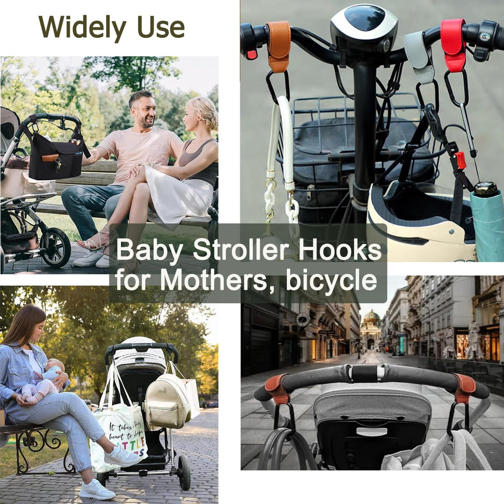 LEECHY bag-hanging clips keep everyday essentials within reach on the handle.