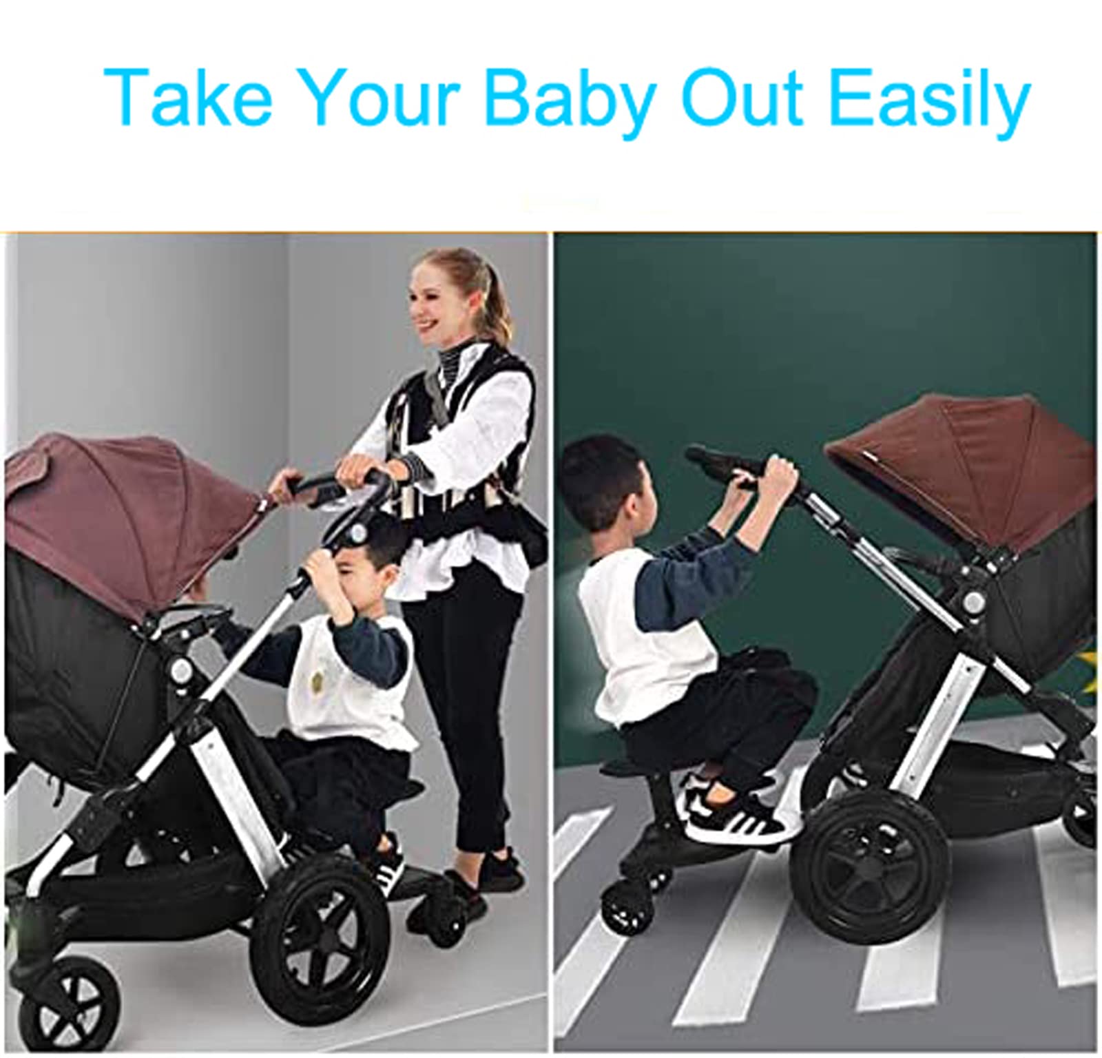 Leefngsun stroller board with adjustable width rods to fit different strollers.