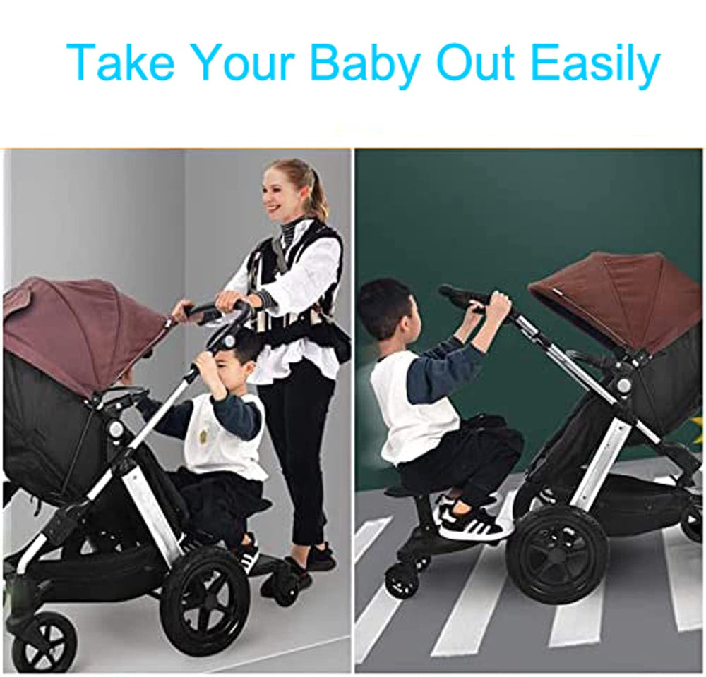 Leefngsun stroller board with adjustable width rods to fit different strollers.
