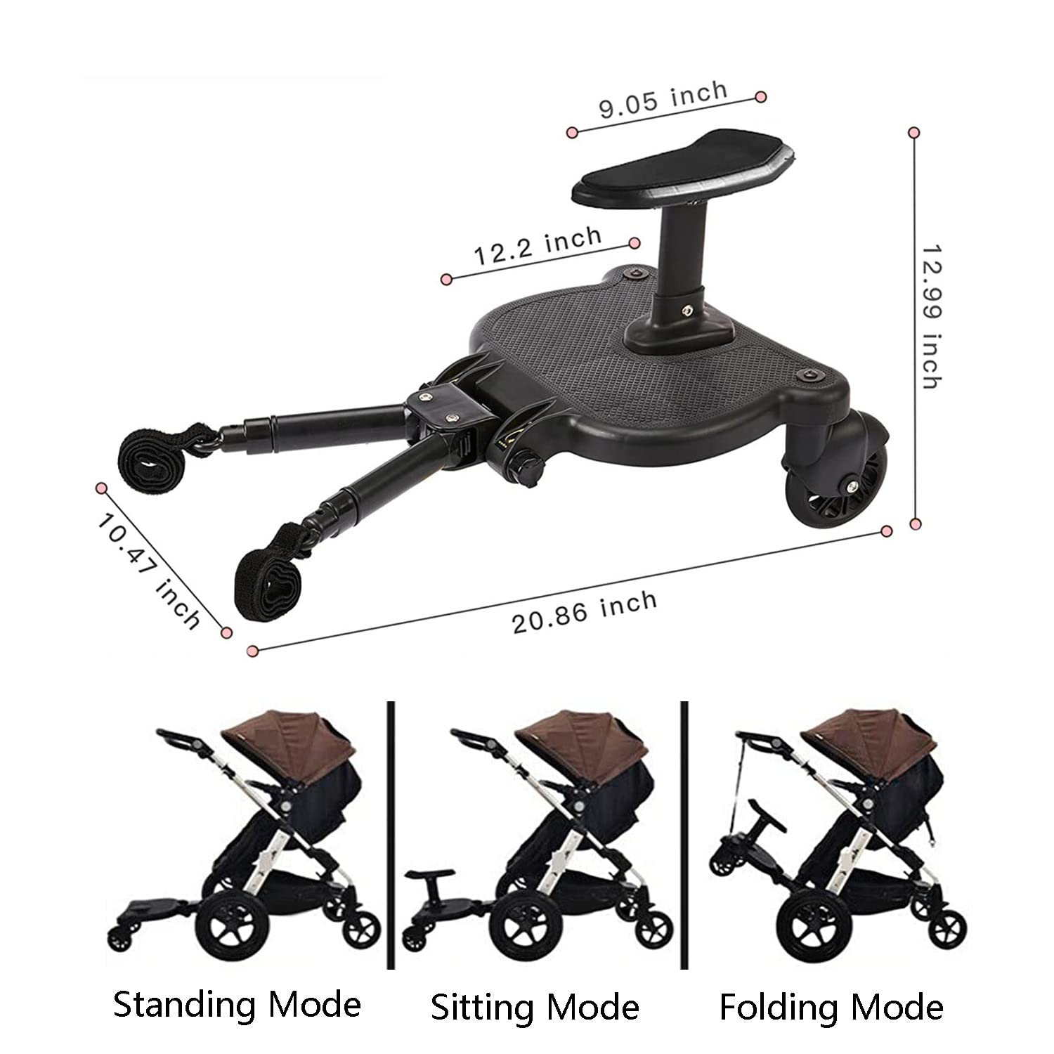 Leefngsun stroller board nylon lanyard for easy hanging when not in use.