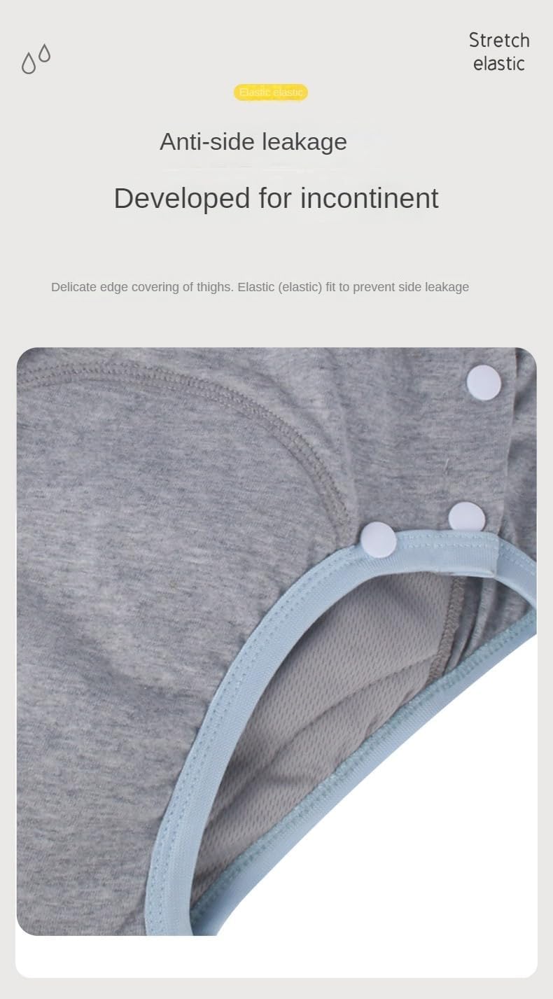 LEEMOOCARE cotton incontinence pants purple M packaging and design details