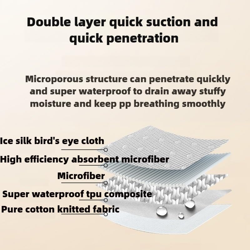 Flat lay of LEEMOOCARE cloth diaper highlighting absorbent core and soft texture.