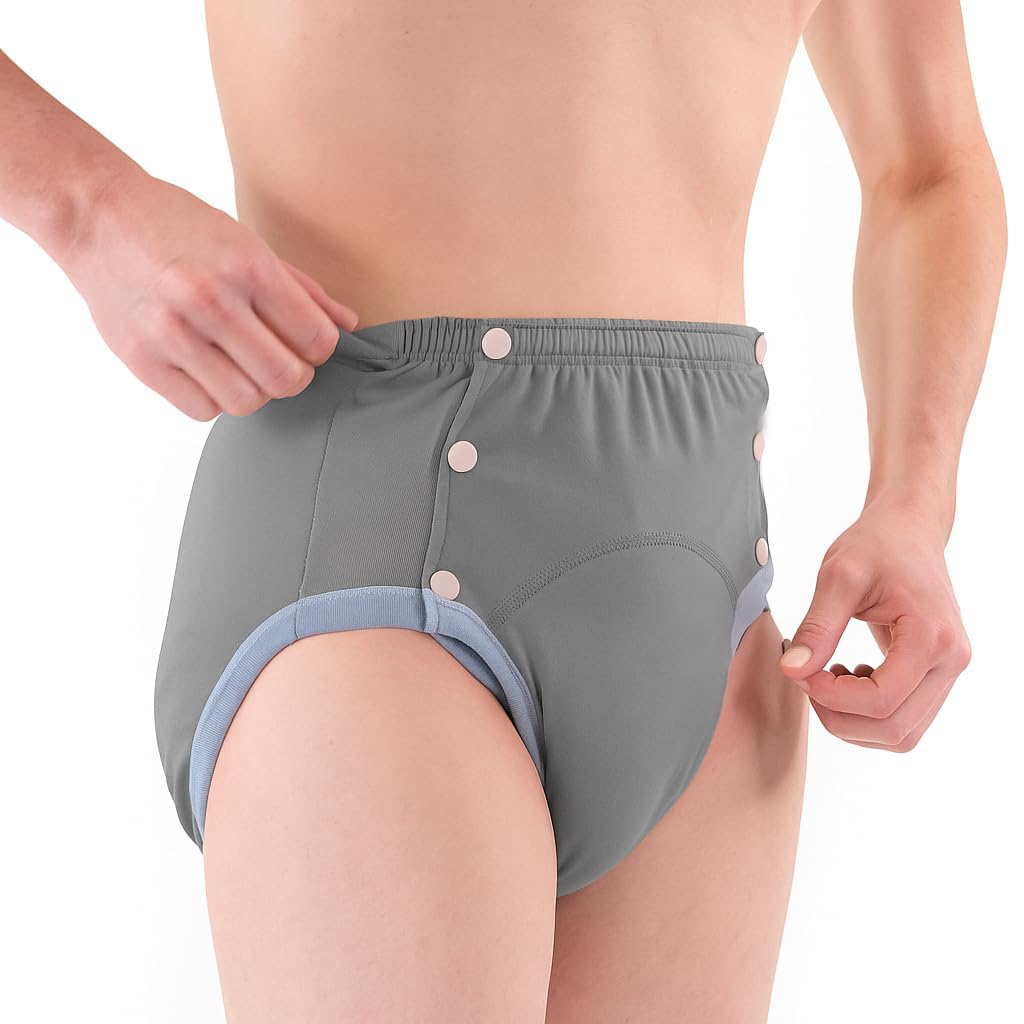 LEEMOOCARE cotton incontinence pants front view, breathable comfort for daily wear.