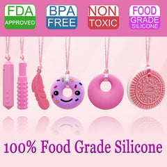 LeeYean chew necklace donut shape aids soothing chewing during calm moments.