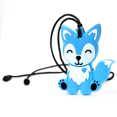 LeeYean fox chew necklace textured surface promotes safe chewing during tasks.