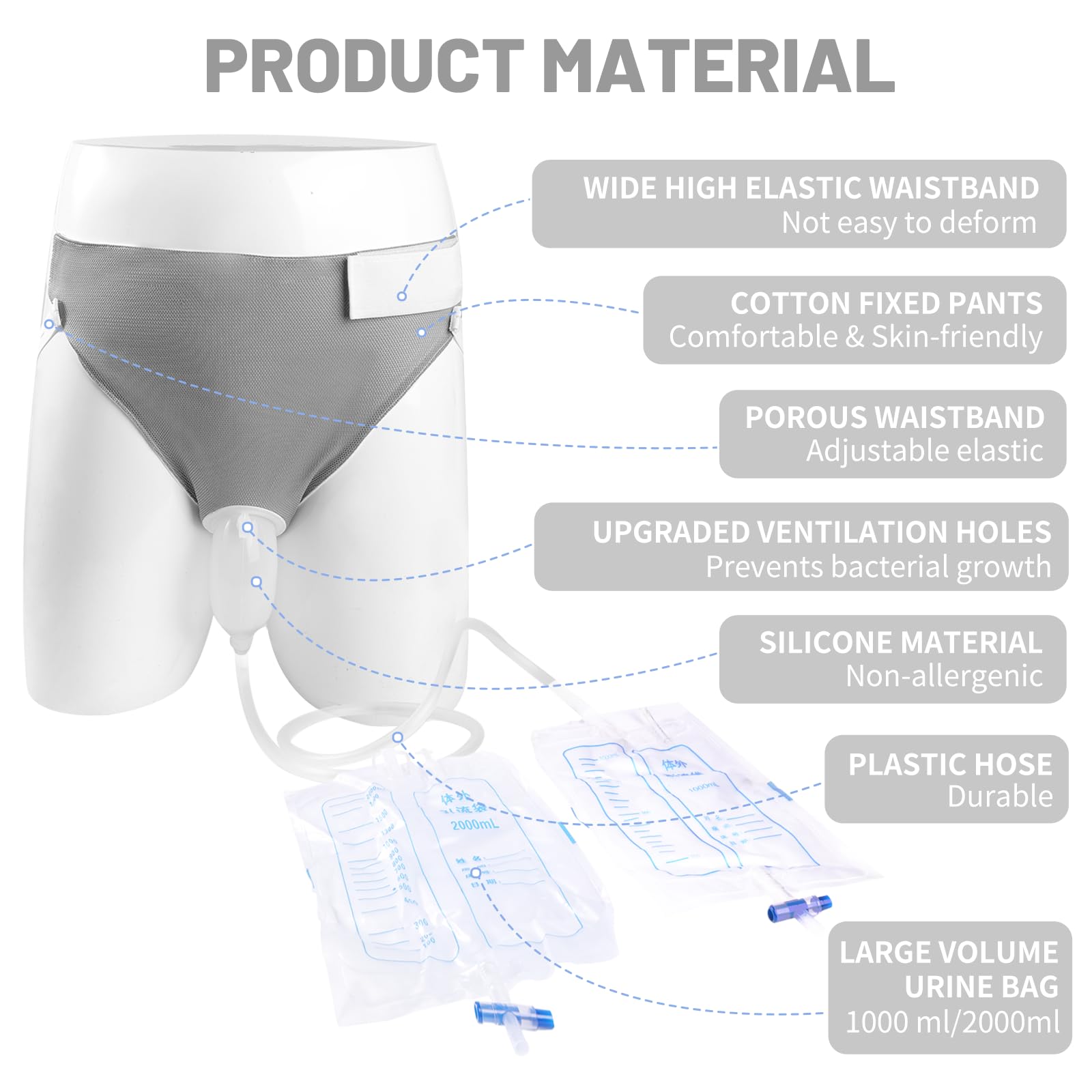 Lefeke nighttime 2000ml bag shown, extended capacity for overnight use.
