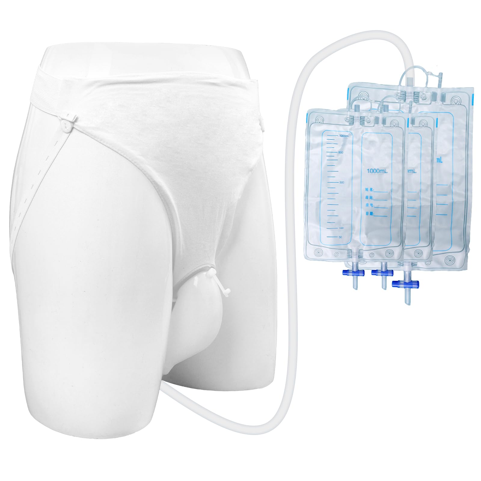 LEFEKE wearable urinal worn as underwear-like style for discreet everyday use.
