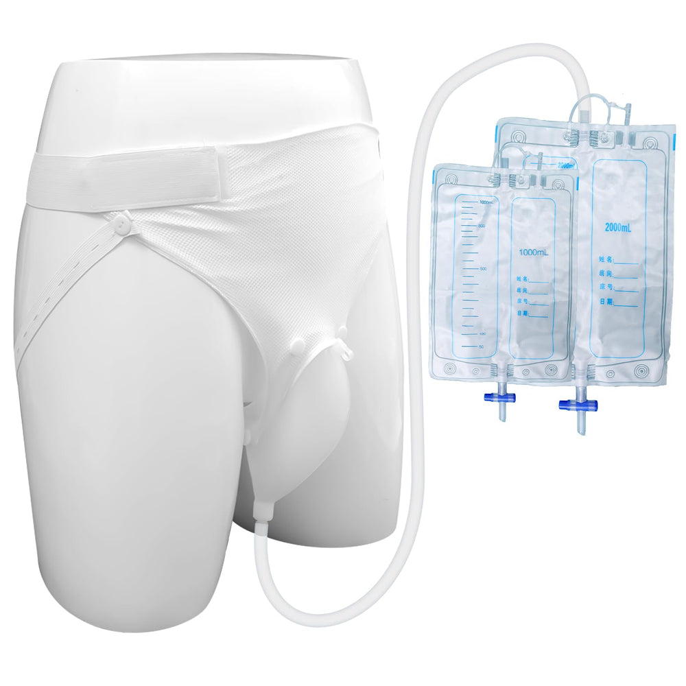 LEFEKE wearable urine bag with silicone material for skin-friendly comfort.