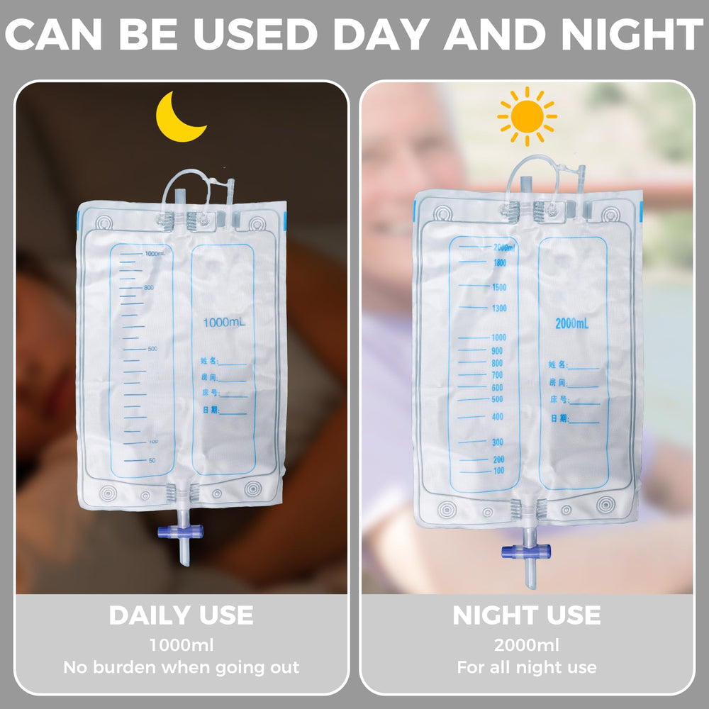 lefeke wearable urine bag in-use demonstrates secure calf attachment for freedom of movement.