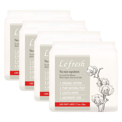 Lefresh organic cotton cover panty liner pack highlighting natural fibers for daily comfort.