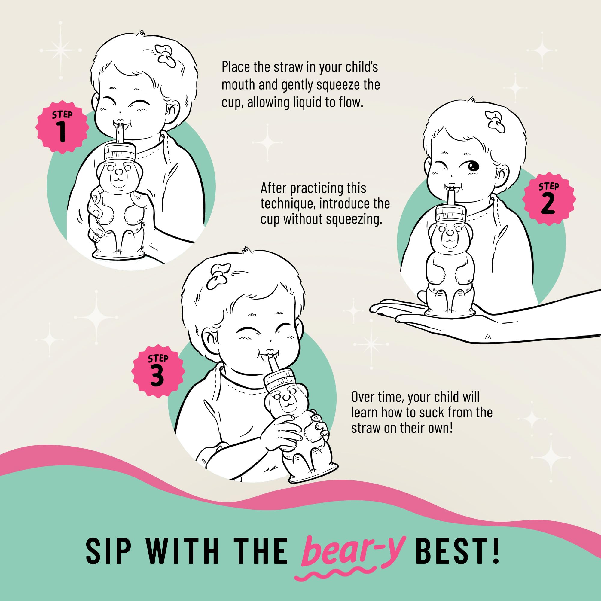 Legendairy Milk Beary cup features an easy-grip design for little hands.
