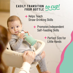Legendairy Milk Honey Bear Straw Cup in hand demonstrates easy-grip design for tiny hands