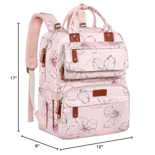 Legestori diaper bag backpack pink floral design adds cheerful style