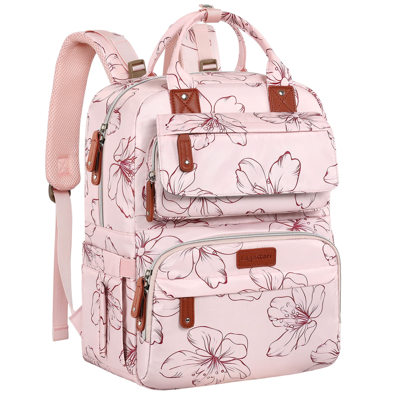 Legestori diaper bag backpack front view with ample storage for on-the-go baby essentials