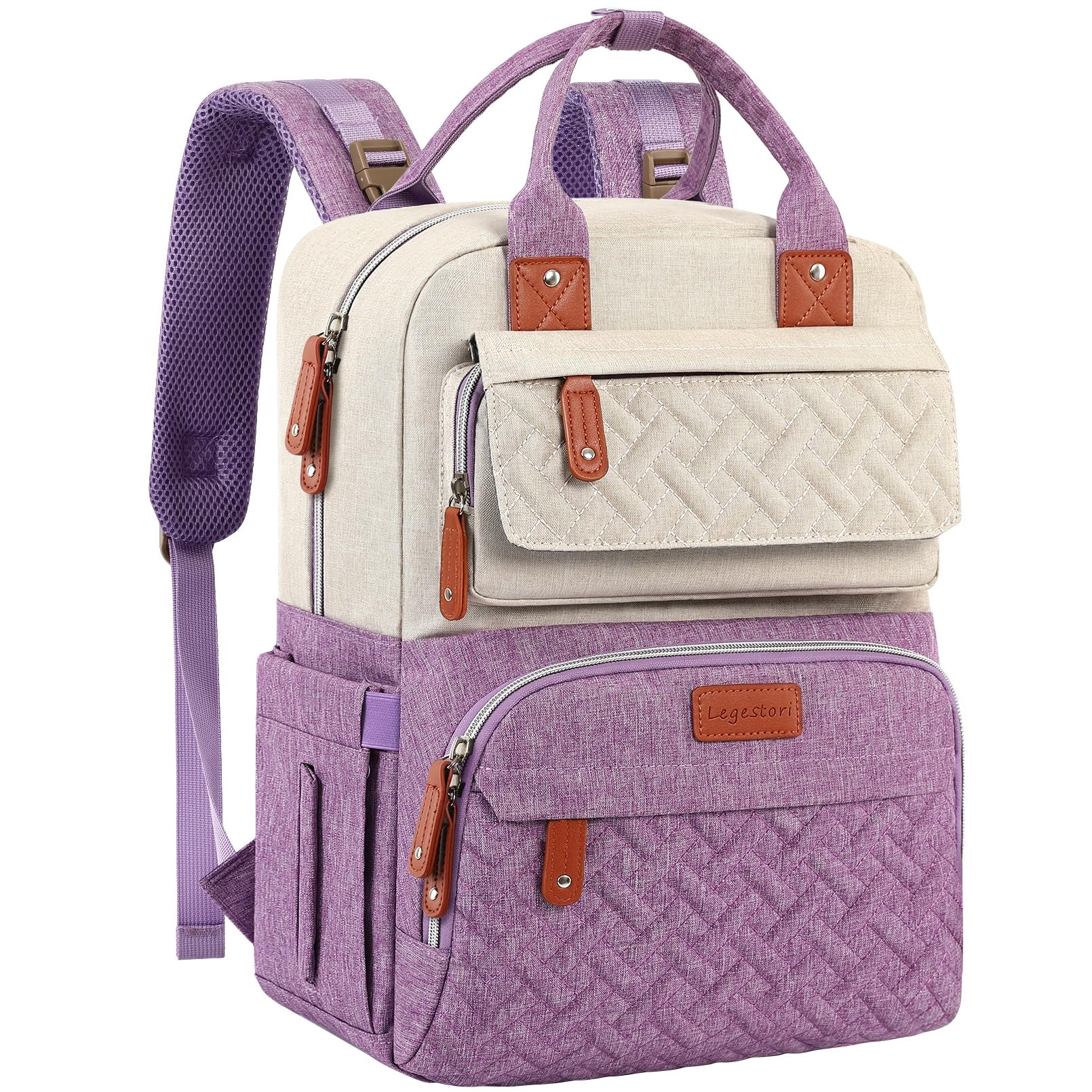 Legestori diaper bag backpack with insulated pockets keeps bottles ready on the go