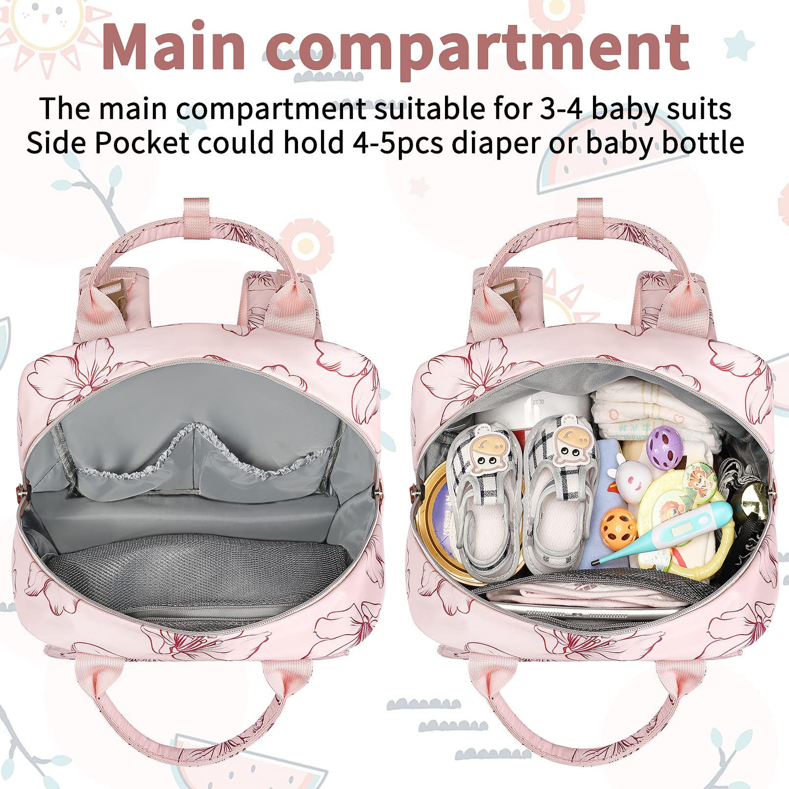 Legestori diaper bag backpack luggage strap slides over luggage handles for simplified travel