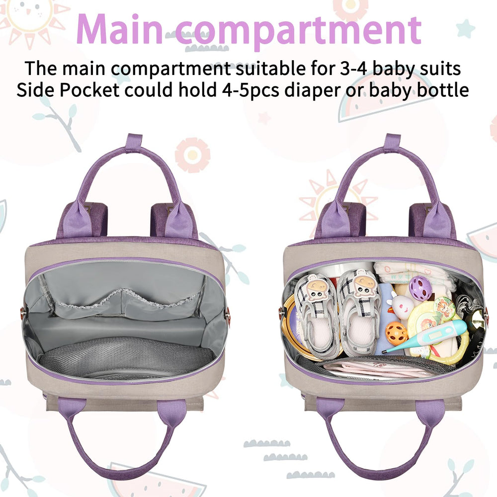 Legestori diaper bag backpack main compartment for baby outfits and essentials