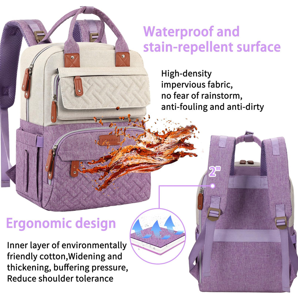 Legestori diaper bag backpack patchwork design blends style and practicality