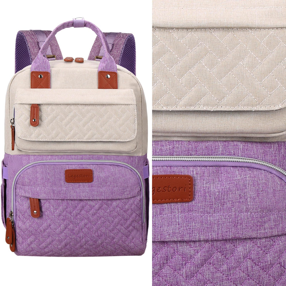 Legestori diaper bag backpack cushioned shoulder straps for comfort