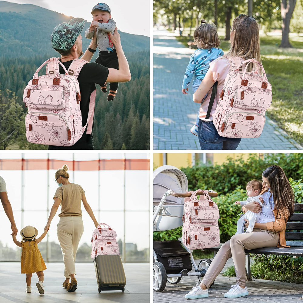 Legestori diaper bag backpack side pockets keep bottles or cups within reach
