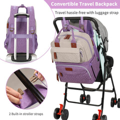 Legestori diaper bag backpack with stroller strap for hands free strolling