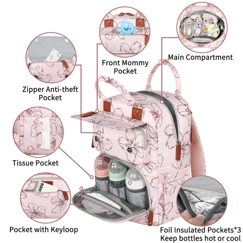 Legestori diaper bag backpack stroller straps enable easy hands-free travel with baby