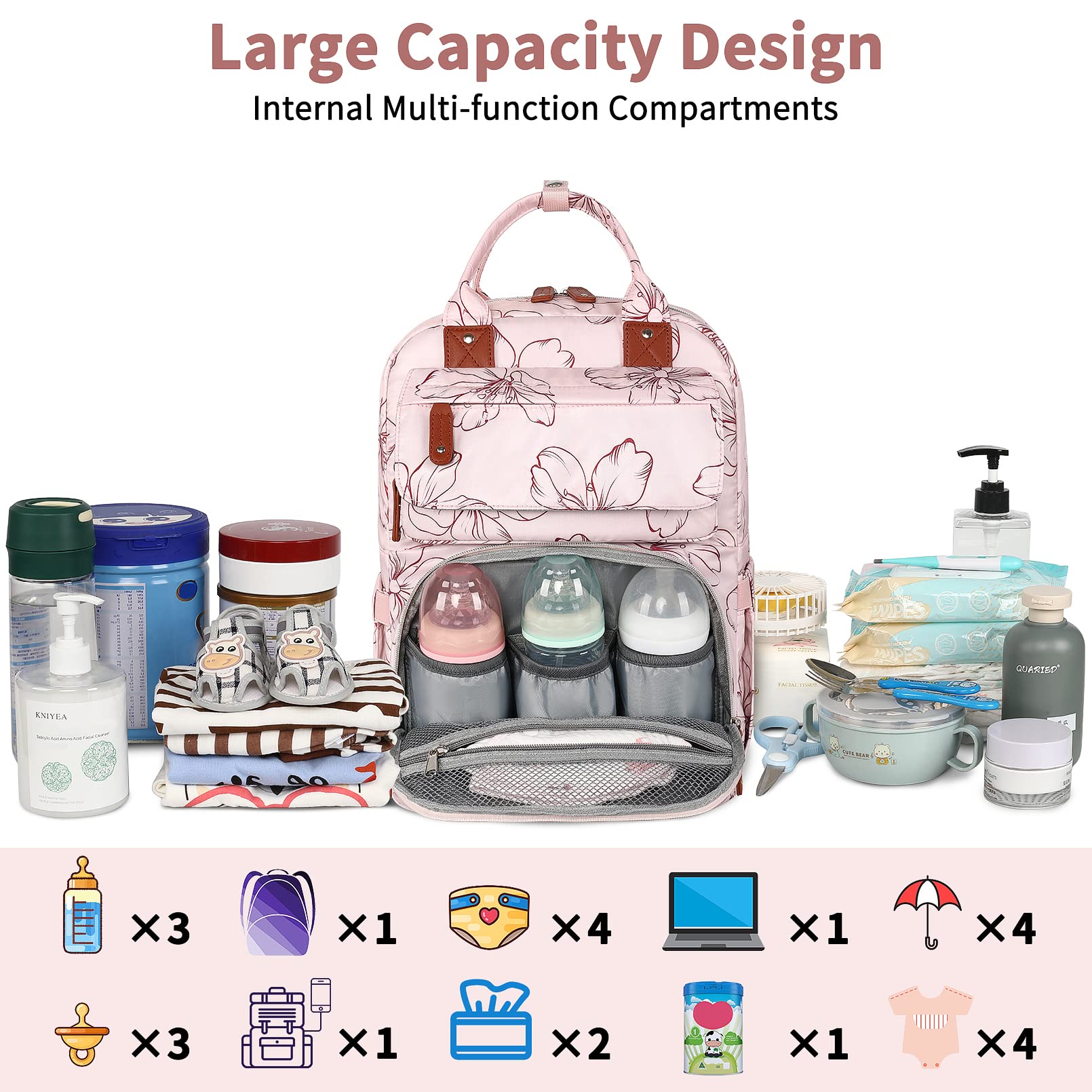 Legestori diaper bag backpack wet/dry pocket keeps damp items separated