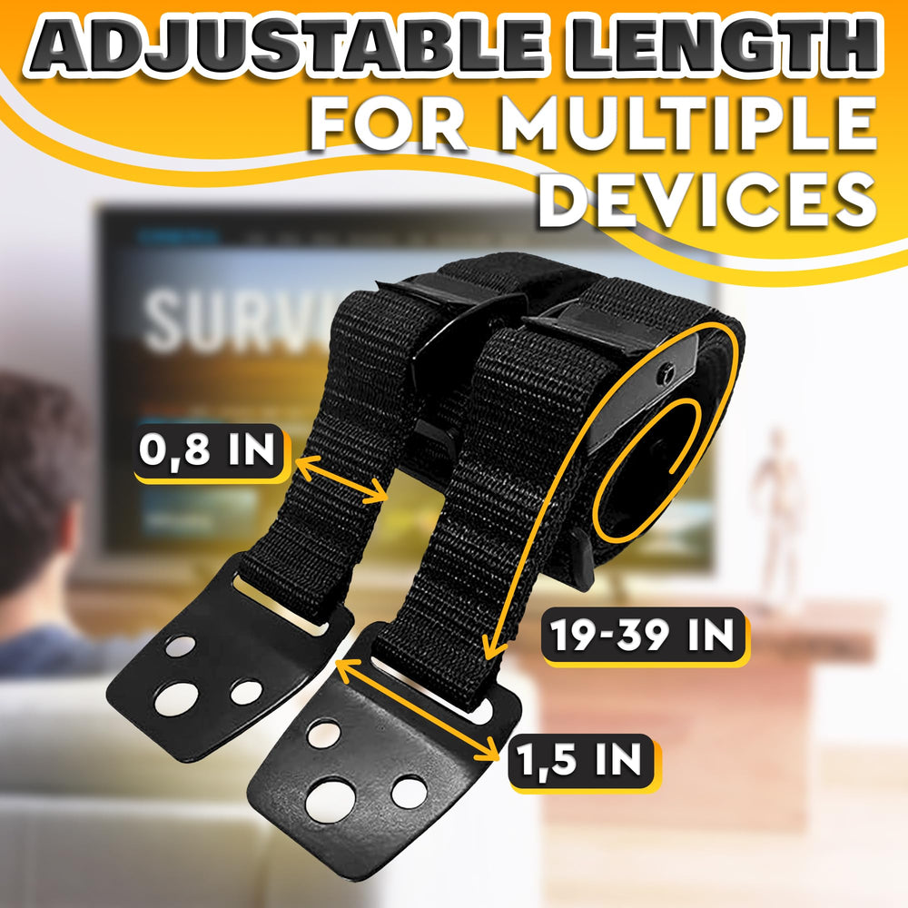 LEGLO strap secured with screws illustrating quick wall-to-TV installation