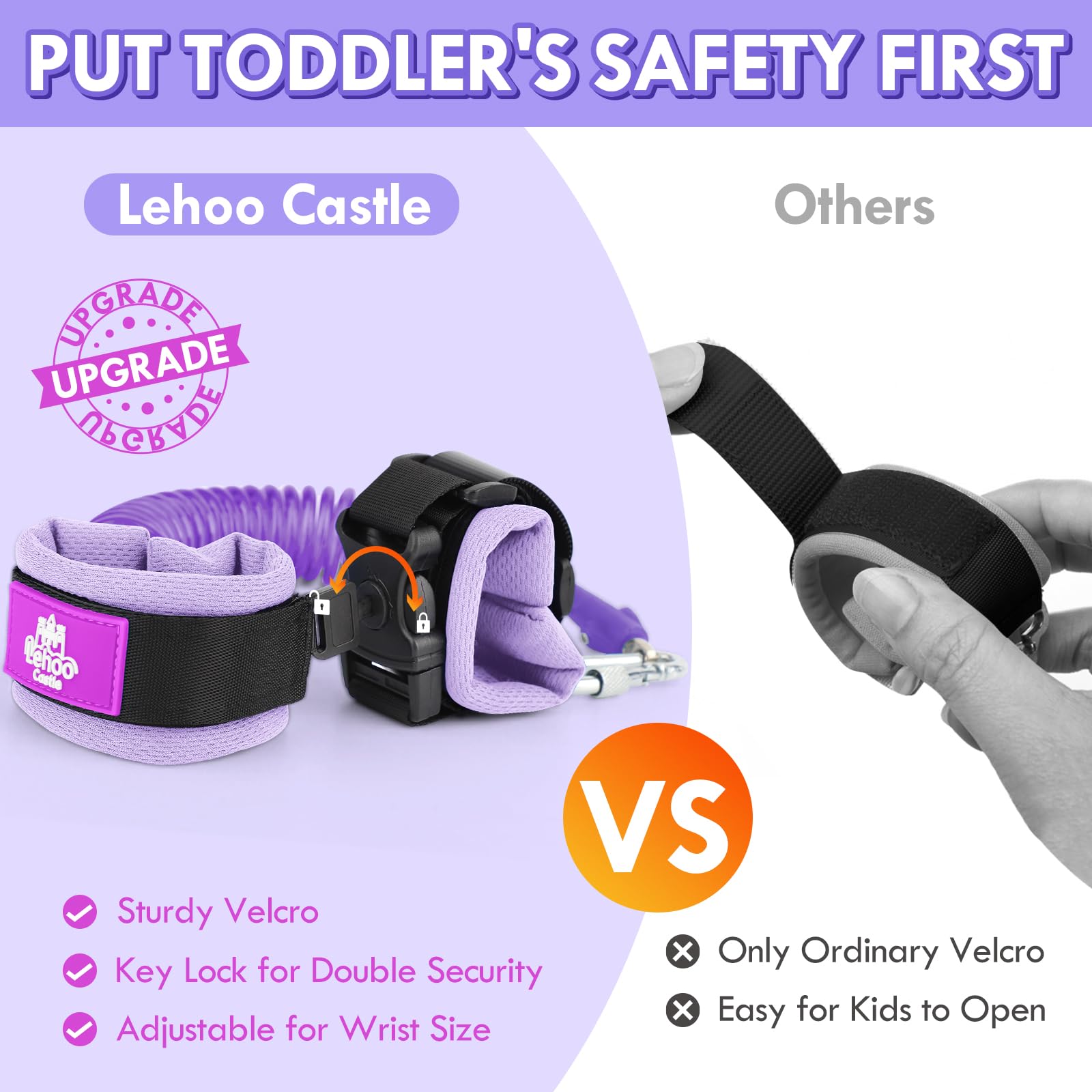 Lehoo Castle anti-lost-lock wristband provides parent control in busy venues.