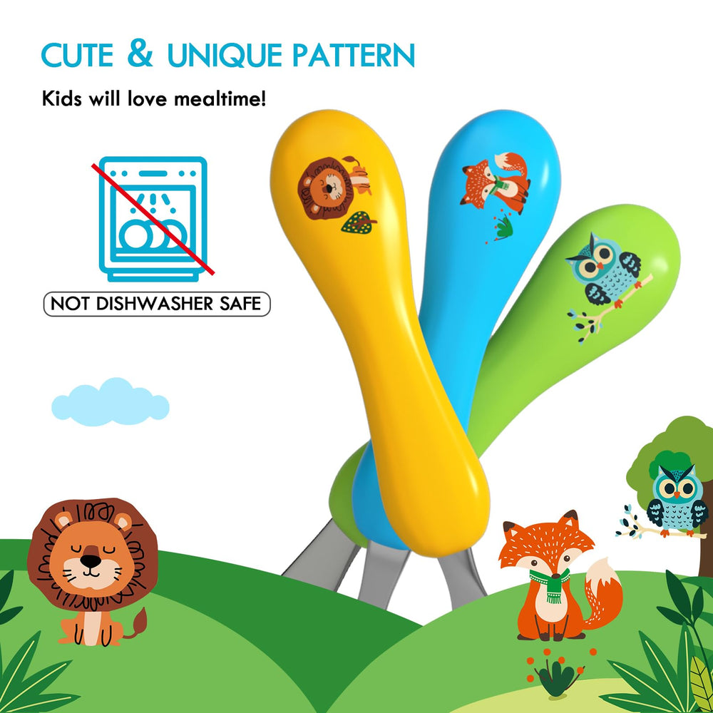 Lehoo Castle child-safe cutlery in green, easy to clean after meals