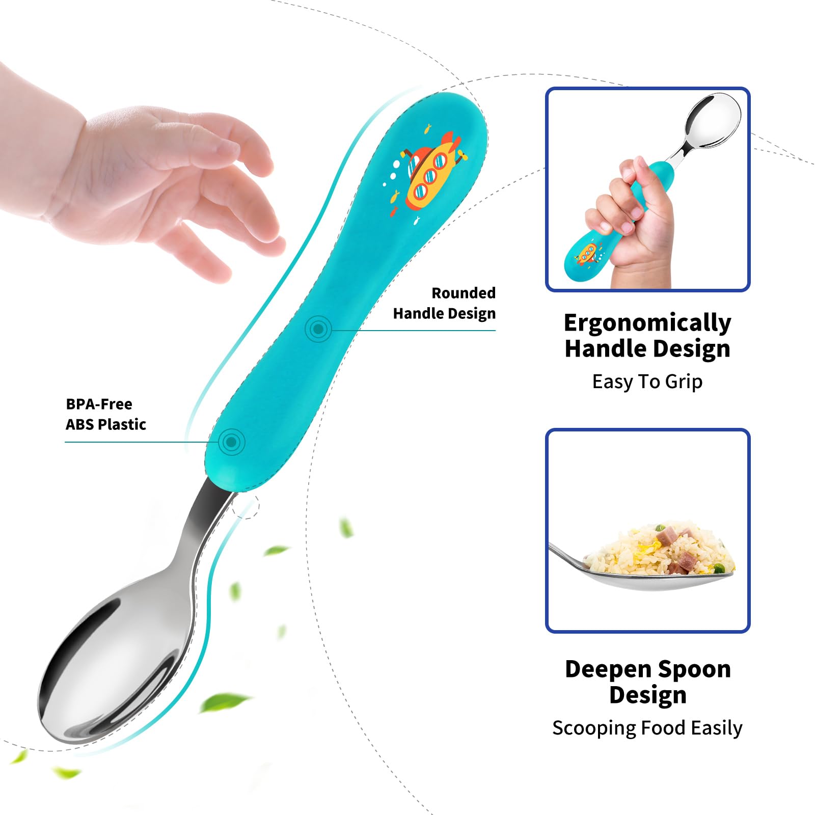 Lehoo Castle ergonomic-grip utensils support little hands during meals