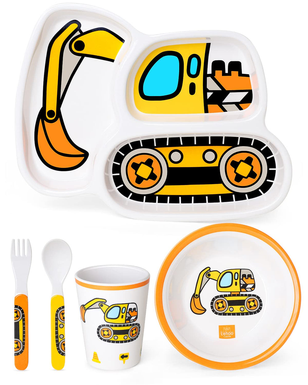 Lehoo Castle plate for kids dinnerware, sturdy and easy to grip to support self-feeding