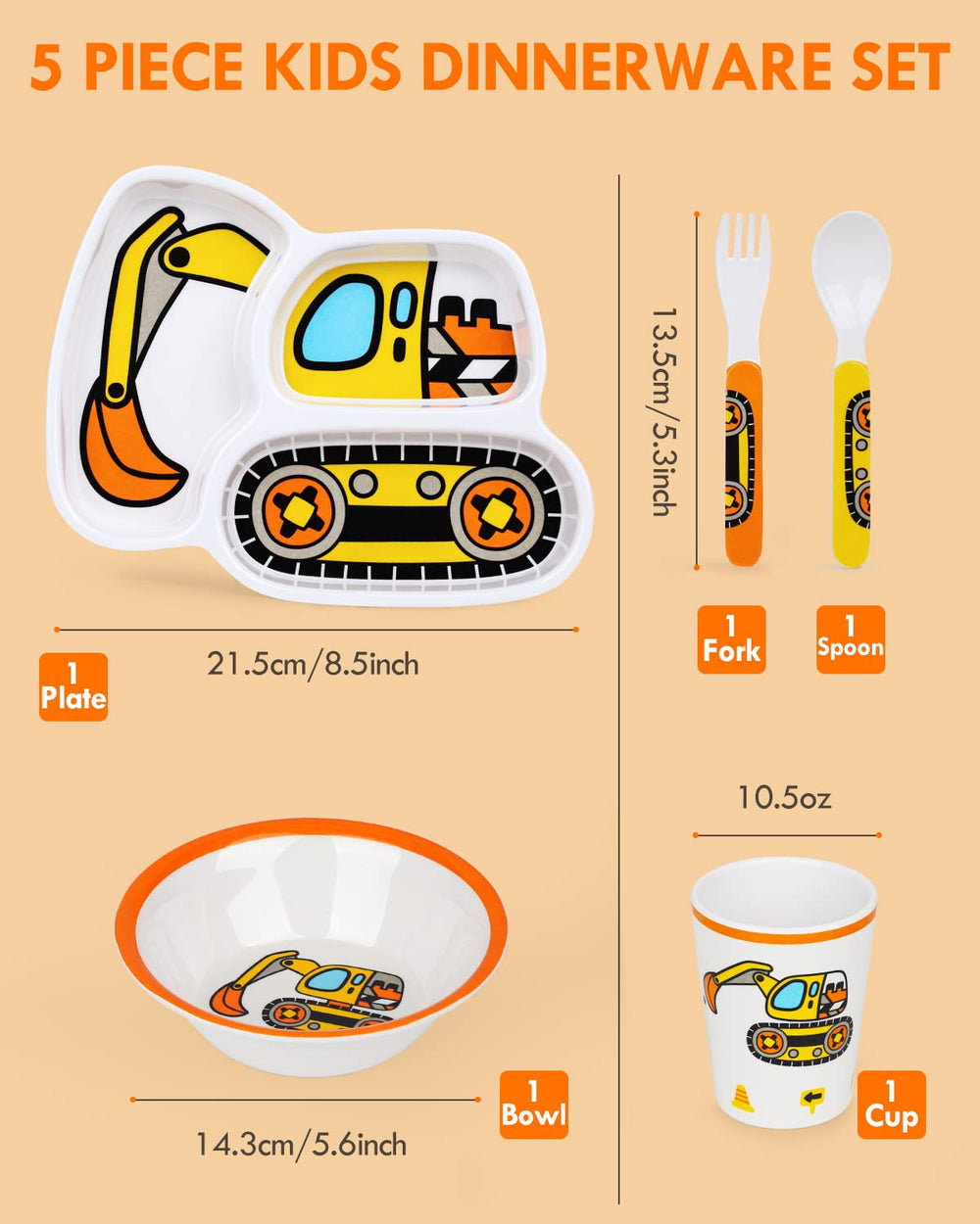 Lehoo Castle spoon for kids dinnerware, comfortable grip fosters independent eating