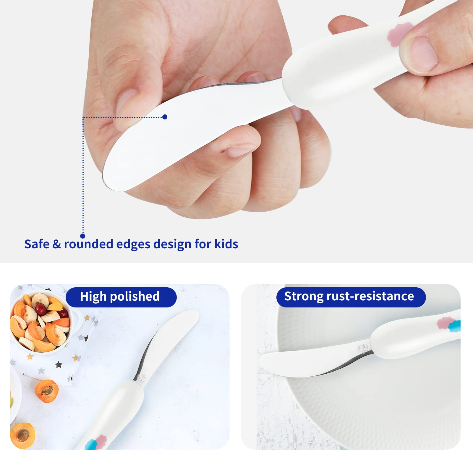 Lehoo Castle toddler spoons with comfortable bowls for small hands