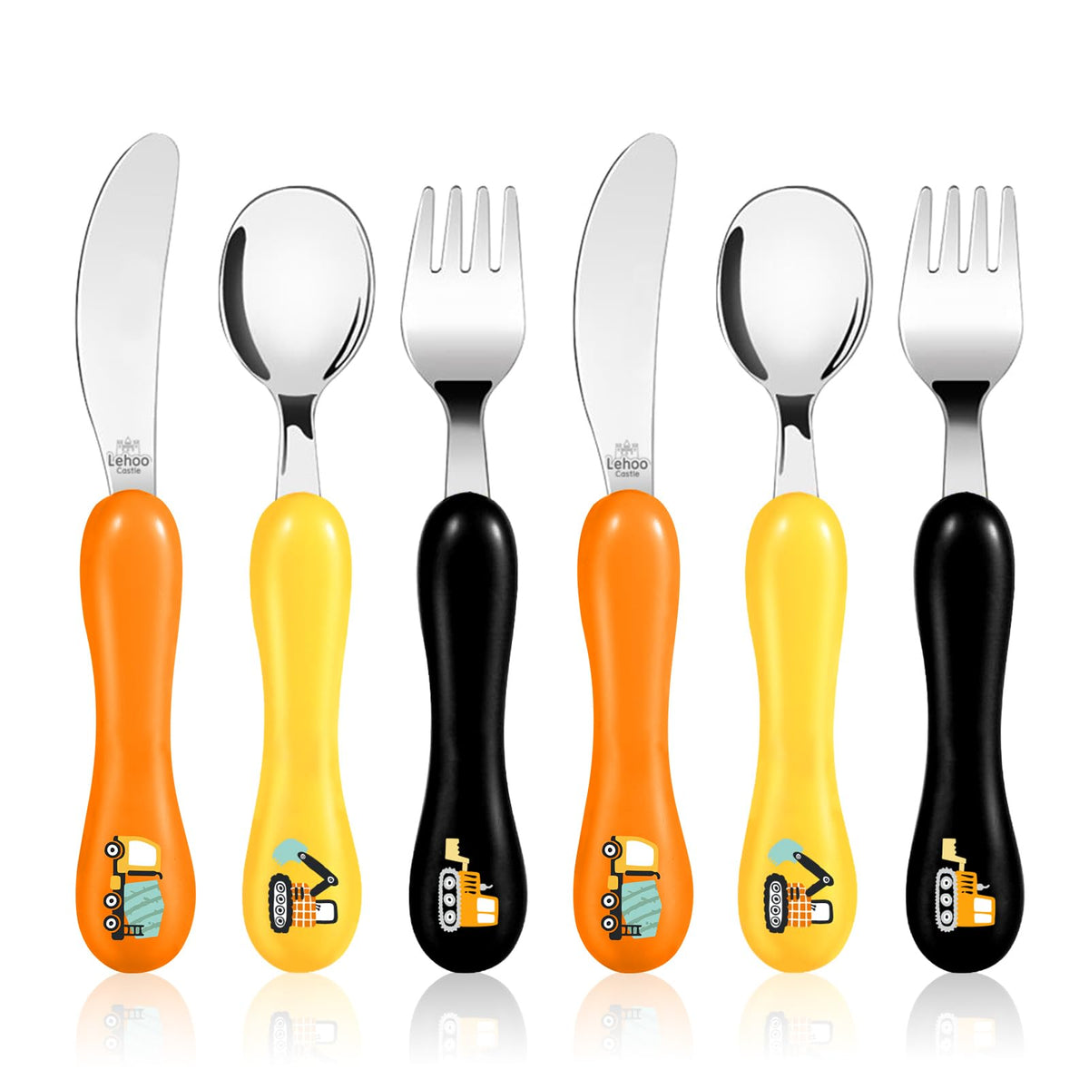 Lehoo Castle toddler knife close-up with rounded edge for safe self-feeding