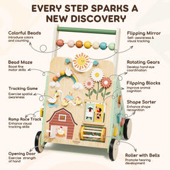 Lehoo Castle wooden walker speed control enables gentle pace for early steps