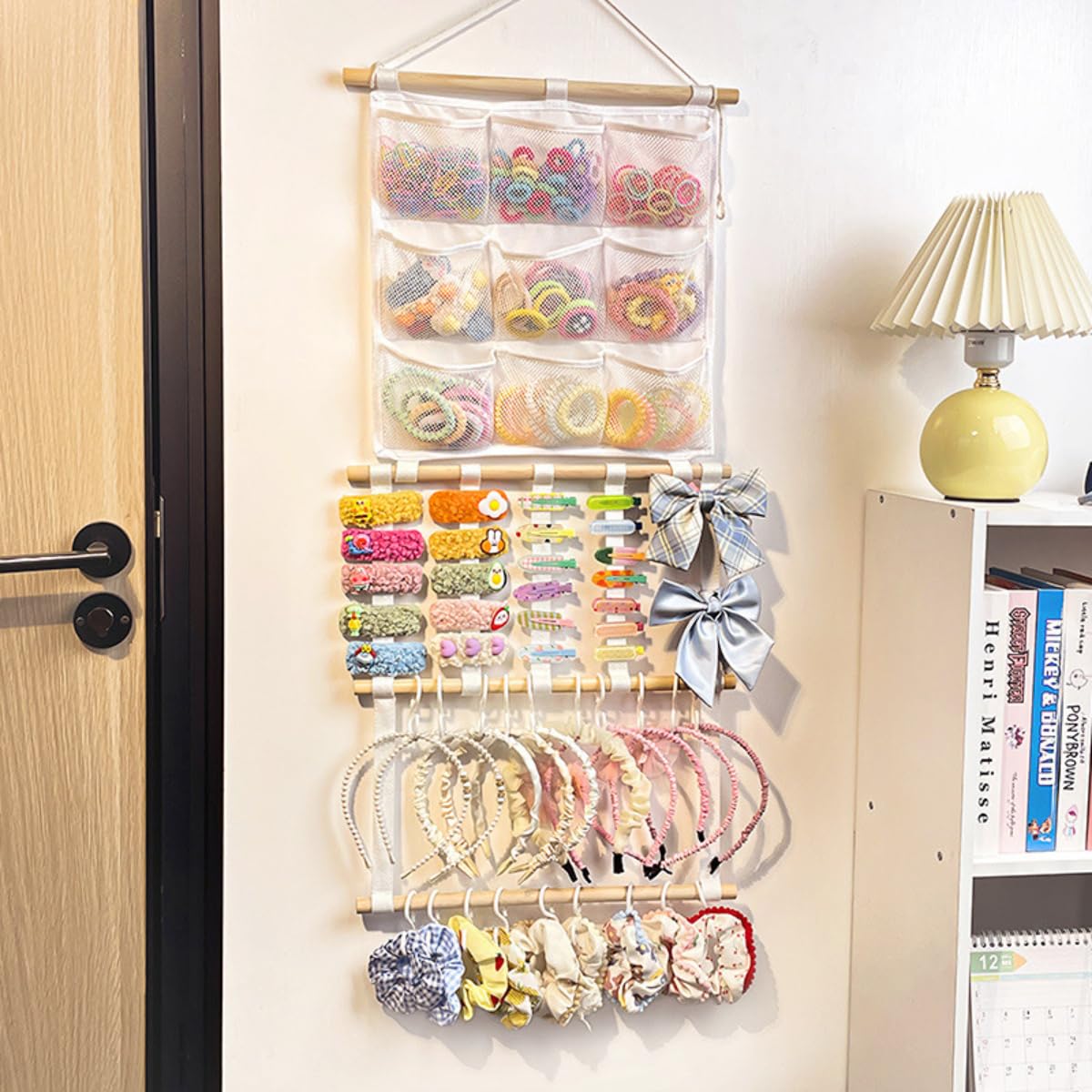 LEHSGY bow organizer for girls preassembled, ready to install and use.