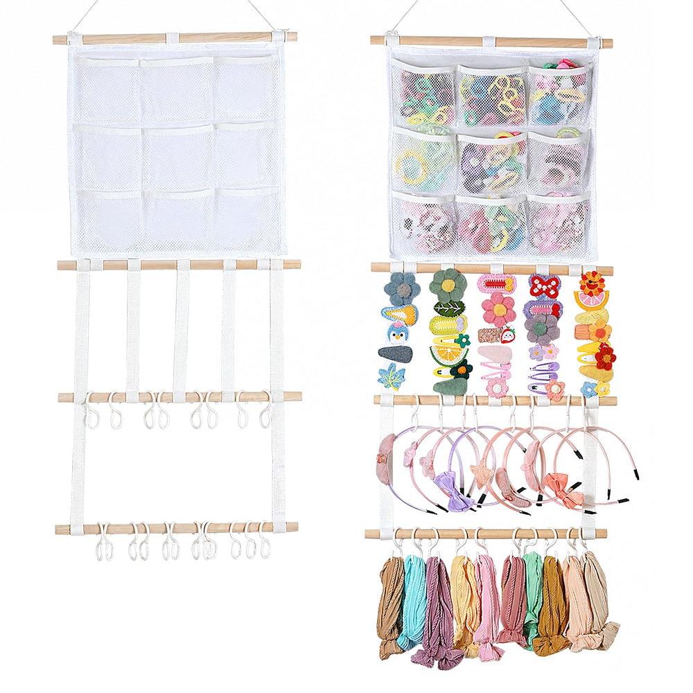 LEHSGY headband holder macrame wall hanging keeps bows organized and accessible.