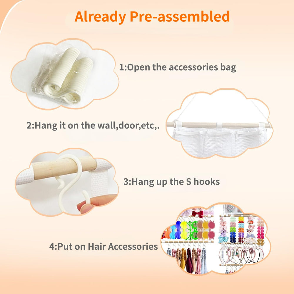 LEHSGY large-capacity baby bow organizer holds many pieces.